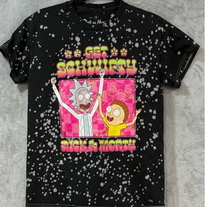 Rick and Morty Get Schwifty Adult Swim Graphic Tee Men's Small Ripple Junction